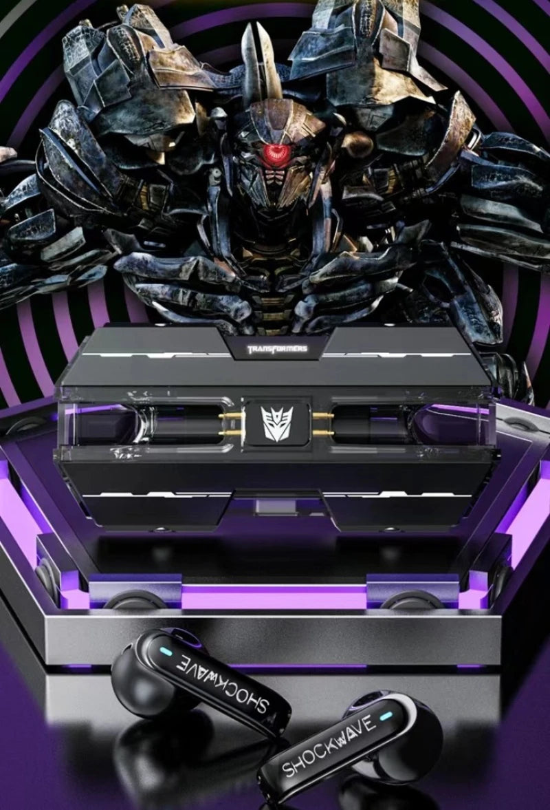 New Transformers Bumblebee Space Warship TWS Bluetooth Earphone Megatron Low Latency HIFI Stereo Wireless Game Headset